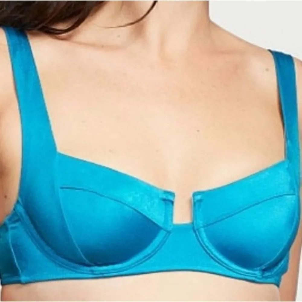 Victoria's Secret bikini top lace up tie in back Shoreline Blue 💙👙